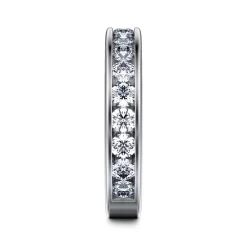 Sale Gabriel & Co. Remie - 14K White Gold Channel Set Diamond Wedding Band - 1.5 ct