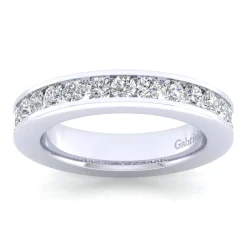 Discount Gabriel & Co. Remie - 14K White Gold Channel Set Diamond Anniversary Band - 1.05 ct