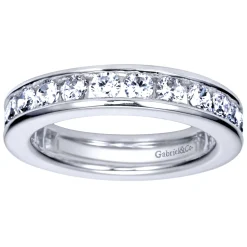 New Gabriel & Co. Remie - 14K White Gold Channel Set Diamond Eternity Band - 1.6 ct