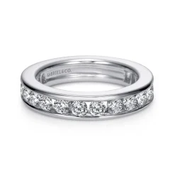 New Gabriel & Co. Remie - 14K White Gold Channel Set Diamond Eternity Band - 1.6 ct