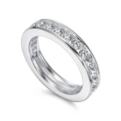 New Gabriel & Co. Remie - 14K White Gold Channel Set Diamond Eternity Band - 1.6 ct