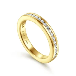 Discount Gabriel & Co. Remie - 14K Yellow Gold Channel Set Diamond Anniversary Band - 0.4 ct