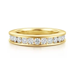 New Gabriel & Co. Remie - 14K Yellow Gold Channel Set Diamond Anniversary Band - 1.1 ct