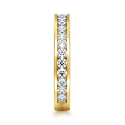 Discount Gabriel & Co. Remie - 14K Yellow Gold Channel Set Diamond Wedding Band - 0.75 ct