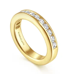 Clearance Gabriel & Co. Remie - 14K Yellow Gold Channel Set Diamond Anniversary Band - 0.73 ct