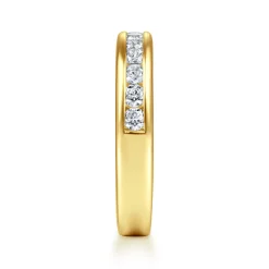Clearance Gabriel & Co. Remie - 14K Yellow Gold Channel Set Diamond Anniversary Band - 0.73 ct