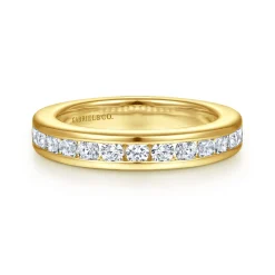 Clearance Gabriel & Co. Remie - 14K Yellow Gold Channel Set Diamond Anniversary Band - 0.73 ct