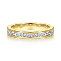 Hot Gabriel & Co. Remie - 14K Yellow Gold Channel Set Diamond Anniversary Band - 0.5 ct