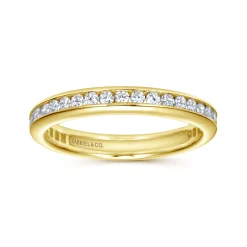 Clearance Gabriel & Co. Remie - 14K Yellow Gold Channel Set Diamond Eternity Band - 0.55 ct