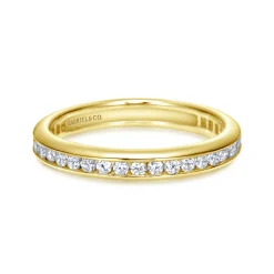 Clearance Gabriel & Co. Remie - 14K Yellow Gold Channel Set Diamond Eternity Band - 0.55 ct