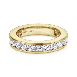 New Gabriel & Co. Remie - 14K Yellow Gold Channel Set Diamond Eternity Band - 2 ct