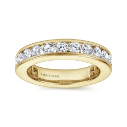 New Gabriel & Co. Remie - 14K Yellow Gold Channel Set Diamond Eternity Band - 2 ct
