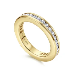 Outlet Gabriel & Co. Remie - 14K Yellow Gold Channel Set Diamond Eternity Band - 0.95 ct