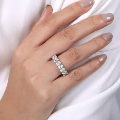 New Gabriel & Co. Renne - 14K White Gold Oval Diamond Eternity Band - 5.4 ct