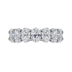 Hot Gabriel & Co. Renne - 14K White Gold Oval Diamond Eternity Band - 6.4 ct