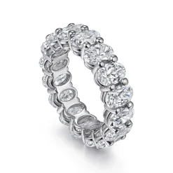 Hot Gabriel & Co. Renne - 14K White Gold Oval Diamond Eternity Band - 6.4 ct