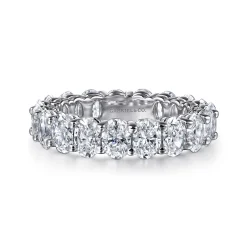 Best Gabriel & Co. Renne - 14K White Gold Oval Diamond Eternity Band - 4.75 ct