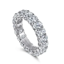 Best Gabriel & Co. Renne - 14K White Gold Oval Diamond Eternity Band - 4.75 ct