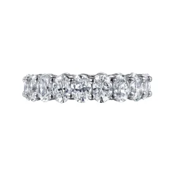 Best Gabriel & Co. Renne - 14K White Gold Oval Diamond Eternity Band - 4.75 ct