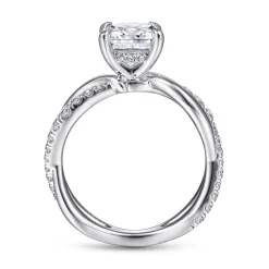 Discount Gabriel & Co. Rhapsody - 14K White Gold Round Twisted Diamond Engagement Ring