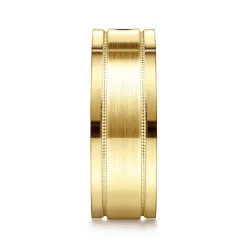 Online Gabriel & Co. Rhys - 14K Yellow Gold Black Diamond Men's Wedding Ring in Satin Finish
