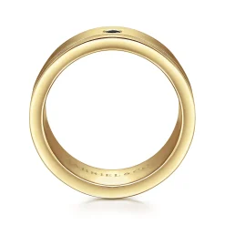 Online Gabriel & Co. Rhys - 14K Yellow Gold Black Diamond Men's Wedding Ring in Satin Finish