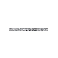 New Gabriel & Co. Rialle - 14K White Gold Prong Set Diamond Wedding Band - 0.1 ct