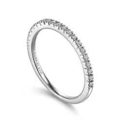 Hot Gabriel & Co. Rialle - Platinum Prong Set Diamond Wedding Band - 0.1 ct