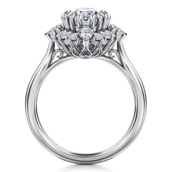 Sale Gabriel & Co. Ridley - 14K White Gold Oval Halo Diamond Engagement Ring