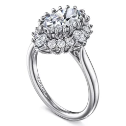 Sale Gabriel & Co. Ridley - 14K White Gold Oval Halo Diamond Engagement Ring