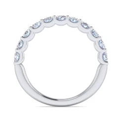Hot Gabriel & Co. Riga - 14K White Gold Oval 11 Stone Diamond Anniversary Band - 1.54 ct