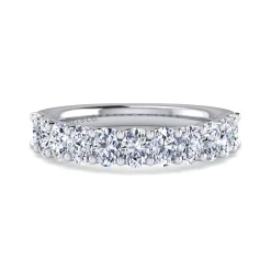 Hot Gabriel & Co. Riga - 14K White Gold Oval 11 Stone Diamond Anniversary Band - 1.54 ct