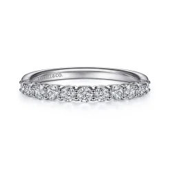 Hot Gabriel & Co. Riga - 14K White Gold Round 11 Stone Diamond Anniversary Band - 0.5 ct