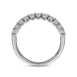 Hot Gabriel & Co. Riga - 14K White Gold Round 11 Stone Diamond Anniversary Band - 0.5 ct