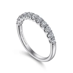 Hot Gabriel & Co. Riga - 14K White Gold Round 11 Stone Diamond Anniversary Band - 0.5 ct
