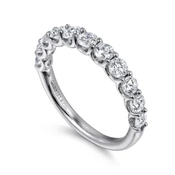 Best Gabriel & Co. Riga - 14K White Gold Round 11 Stone Diamond Anniversary Band - 1 ct