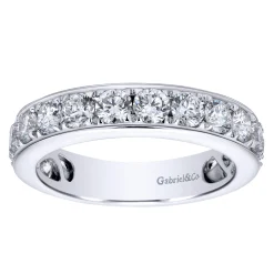 Sale Gabriel & Co. Rimini - 14K White Gold Channel Set Diamond Wedding Band - 1.45 ct