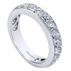 Sale Gabriel & Co. Rimini - 14K White Gold Channel Set Diamond Wedding Band - 1.45 ct