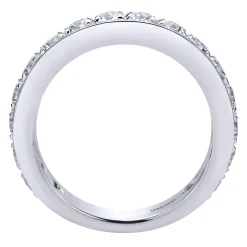 Sale Gabriel & Co. Rimini - 14K White Gold Channel Set Diamond Wedding Band - 1.45 ct