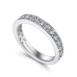 Sale Gabriel & Co. Rimmes - 14K White Gold Prong Channel Set Diamond Wedding Band - 0.75 ct