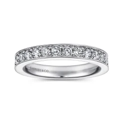 Sale Gabriel & Co. Rimmes - 14K White Gold Prong Channel Set Diamond Wedding Band - 0.75 ct