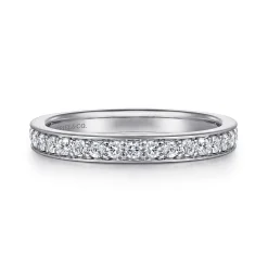 Hot Gabriel & Co. Rimmes - 14K White Gold Prong Channel Set Diamond Wedding Band - 0.45 ct