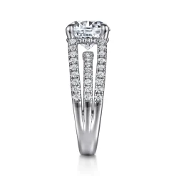 Sale Gabriel & Co. Rivah - 14K White Gold Split Shank Round Diamond Engagement Ring