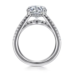 Sale Gabriel & Co. Rivah - 14K White Gold Split Shank Round Diamond Engagement Ring