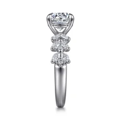 Best Gabriel & Co. Rivka - 14K White Gold Round Diamond Engagement Ring