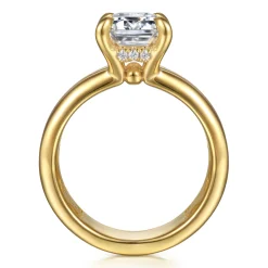 Discount Gabriel & Co. Robin - 14K Yellow Gold Emerald Cut Diamond Engagement Ring