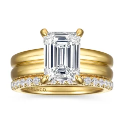 Discount Gabriel & Co. Robin - 14K Yellow Gold Emerald Cut Diamond Engagement Ring