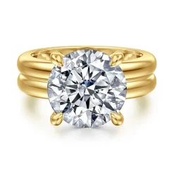 Sale Gabriel & Co. Robin - 14K Yellow Gold Round Diamond Engagement Ring
