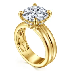 Sale Gabriel & Co. Robin - 14K Yellow Gold Round Diamond Engagement Ring