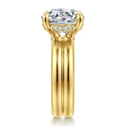 Sale Gabriel & Co. Robin - 14K Yellow Gold Round Diamond Engagement Ring